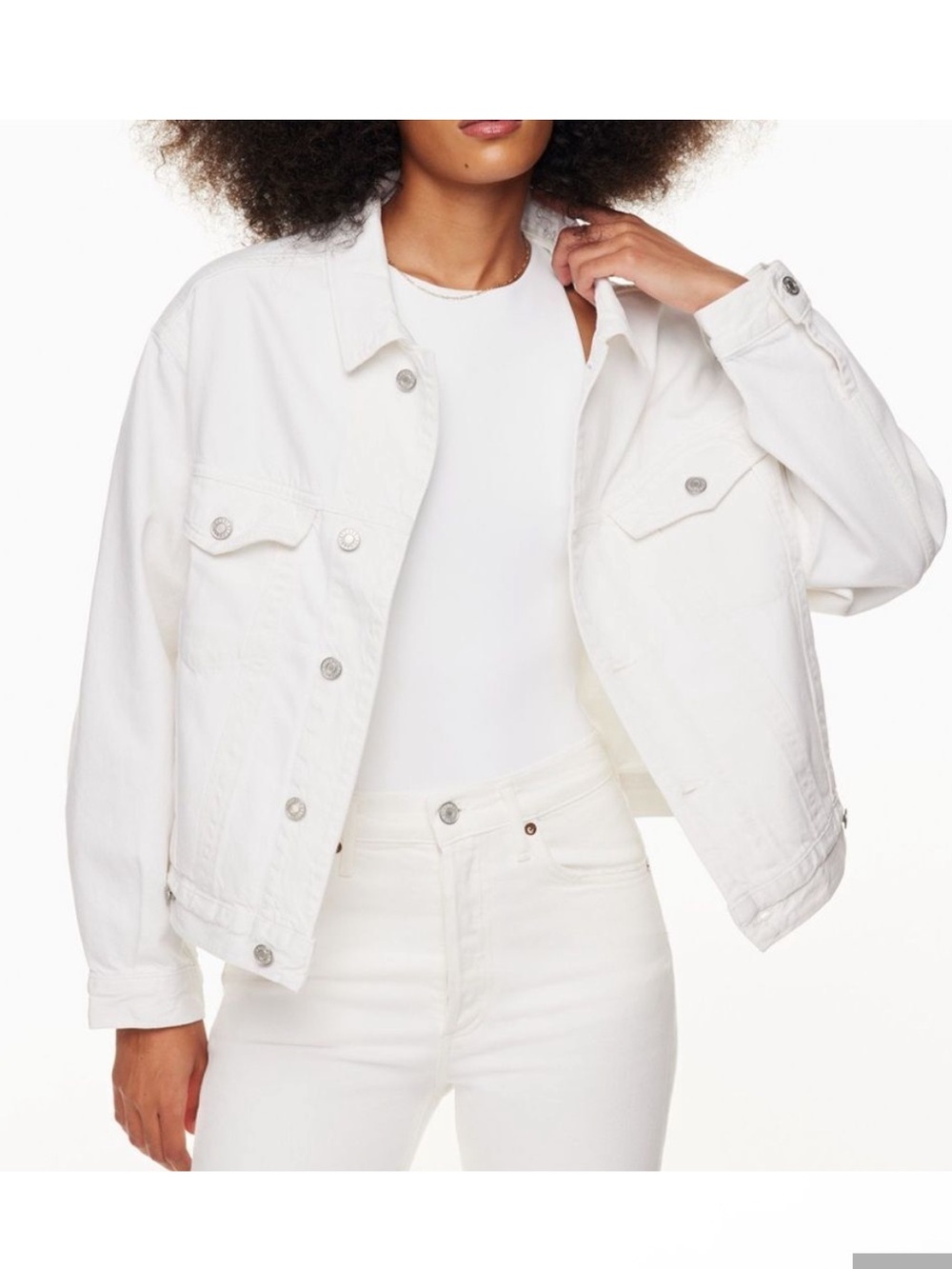 AGOLDE Charli Oversized White Denim Jean Jacket Organic Cotton Size XL New